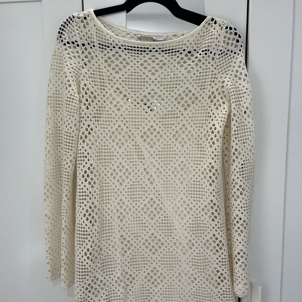 Mango Cream Long Sleeve Dress
